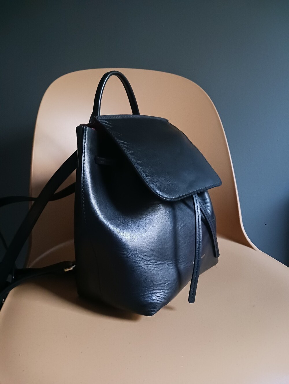 Mansur Gavriel Black/red Leather Baxkpack